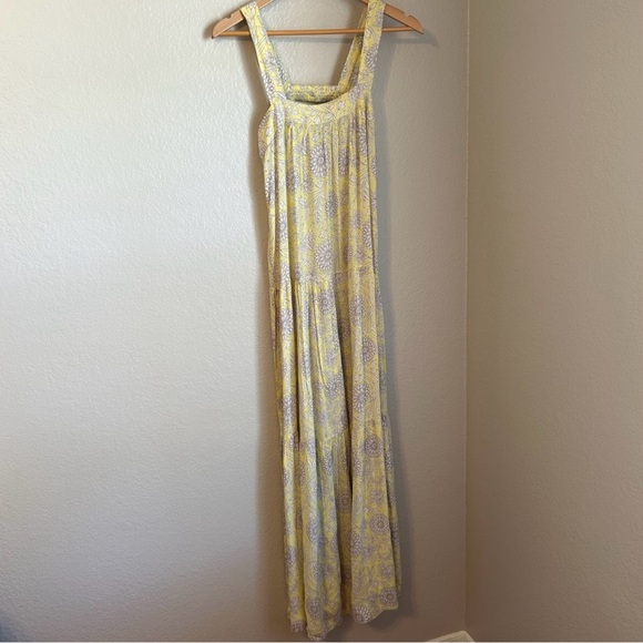 NWT, Elan Sadie Limon Bloom Floral Print Maxi Beachy Dress Butter Yellow, Small - Picture 2 of 9